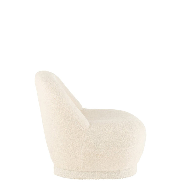 Fauteuil Krukje Teddy Bouclé Wit-Fauteuils-J-Line