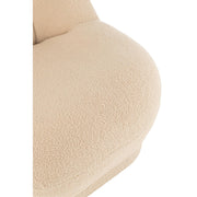 Fauteuil Krukje Teddy Fluweel Wit Warm Beige 88x78x72 cm-Fauteuils-J-Line