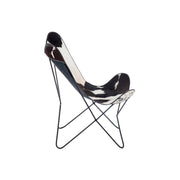 Lounge Stoel Cowhide/Metaal Wit/Zwart 65x92x90 cm-Eetkamerstoelen-J-Line