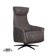 Fauteuil Lund Antraciet Kunstleder 2-Motorig Met 74x83x112 cm-Fauteuils-LABEL51