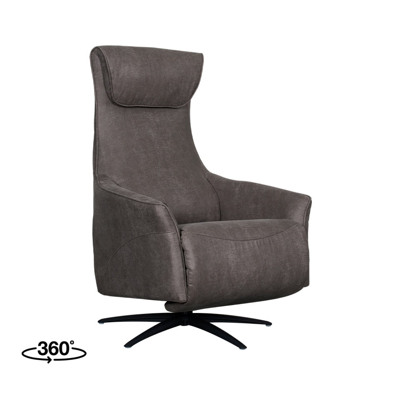 Fauteuil Lund Antraciet Kunstleder 2-Motorig Met 74x83x112 cm-Fauteuils-LABEL51