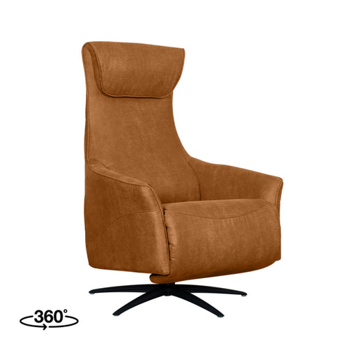 Fauteuil Lund - Cognac - Kunstleder - 2-Motorig - Met...-Fauteuils-LABEL51