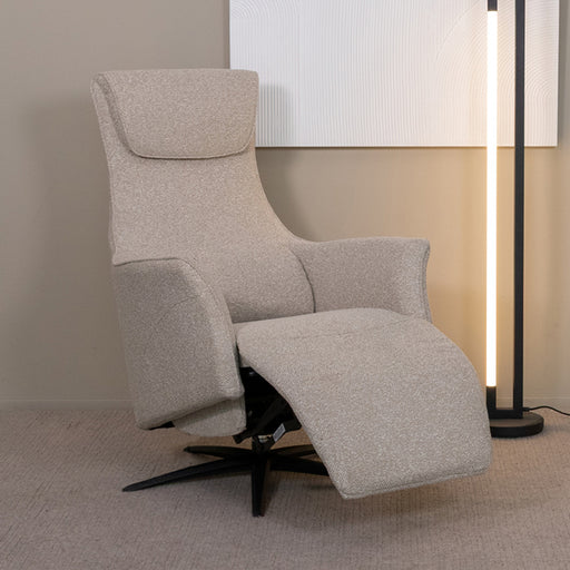 Fauteuil Lund - Naturel - Boucle - 2-Motorig - Met Massagefunctie-Fauteuils-LABEL51