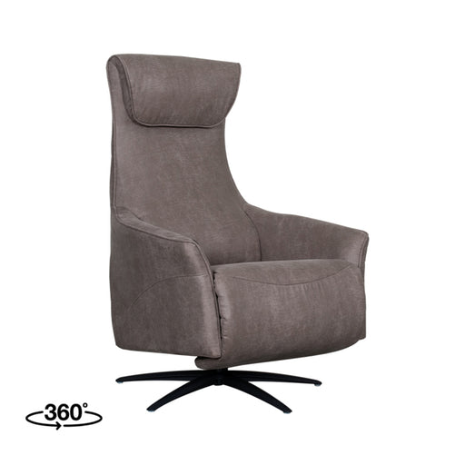 Fauteuil Lund Taupe Kunstleder 2-Motorig Met 74x83x112 cm-Fauteuils-LABEL51