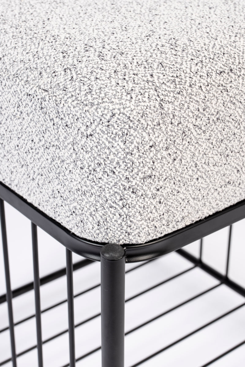 Fauteuil Milou Square MDF,Pine hout,Polyester Grijs 35x35 cm-Krukken-Creating Home