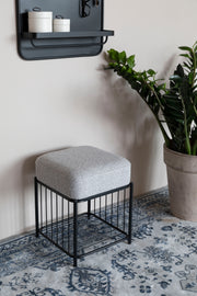 Fauteuil Milou Square MDF,Pine hout,Polyester Grijs 35x35 cm-Krukken-Creating Home