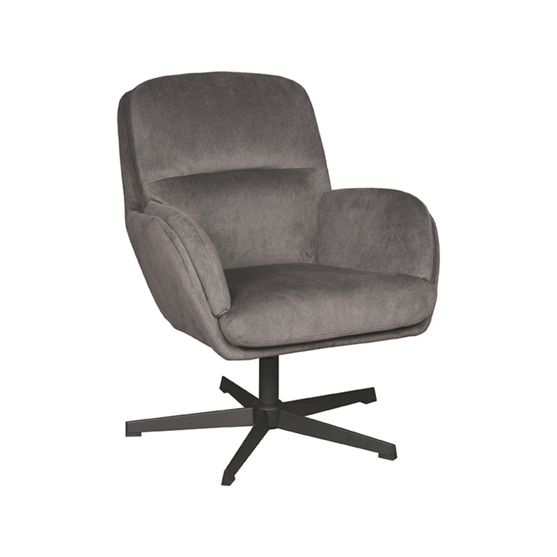 Fauteuil Moss Antraciet Velvet - 70x77x90 cm-Fauteuils-LABEL51