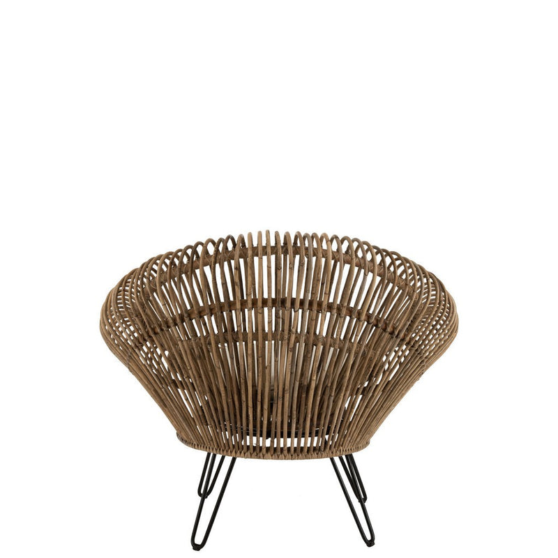 Fauteuil Naturel Ijzer 82 cm 82x104x96 cm-Kussens-J-Line