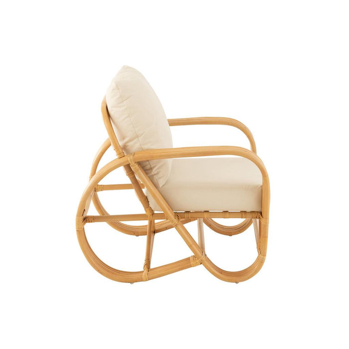 Fauteuil Naturel Rotan 83 cm 83x77x74 cm-Kussens-J-Line