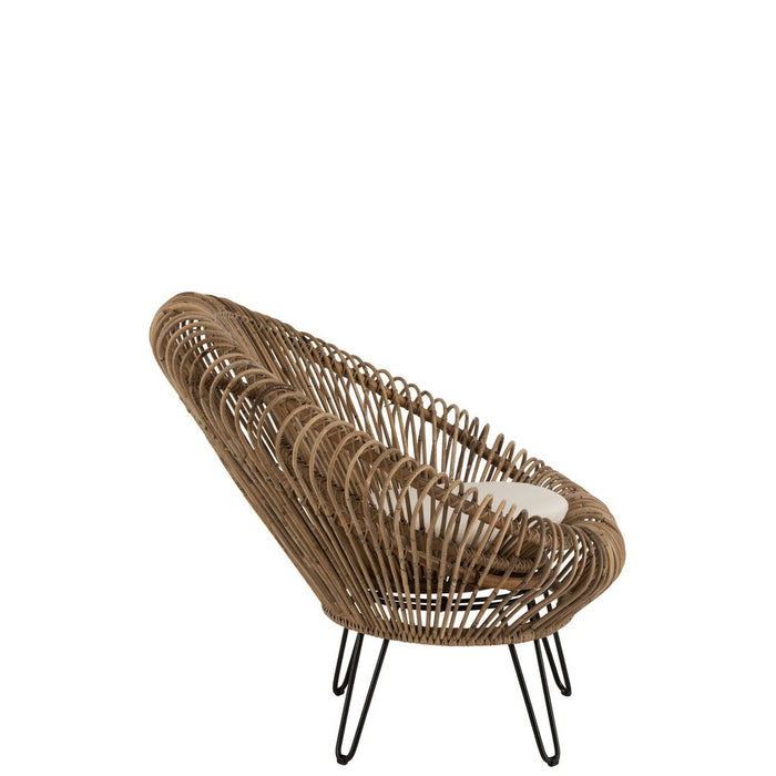 Fauteuil Naturel ijzer 82 cm 82x104x96 cm-Kussens-J-Line