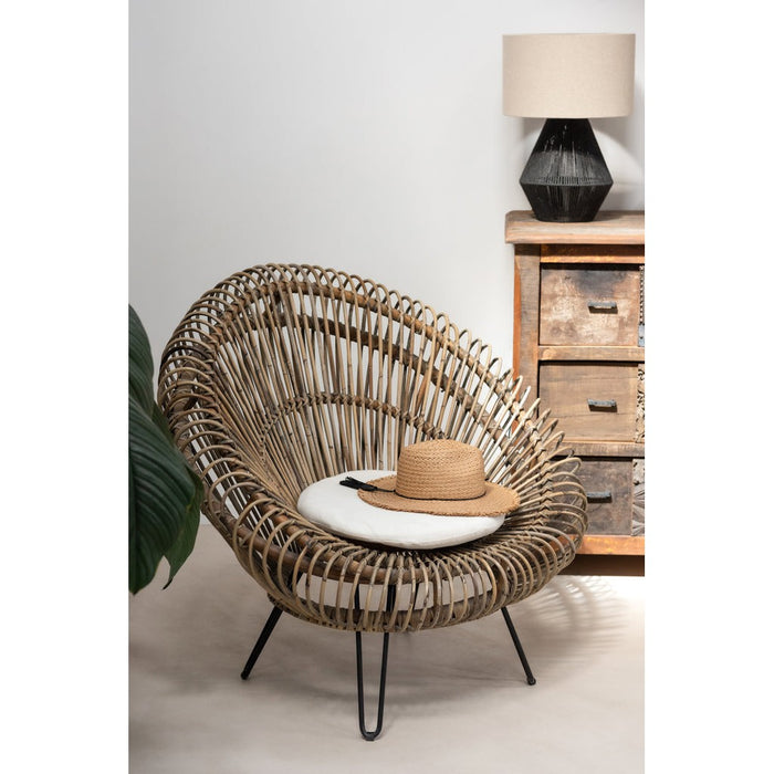 Fauteuil Naturel ijzer 82 cm 82x104x96 cm-Kussens-J-Line