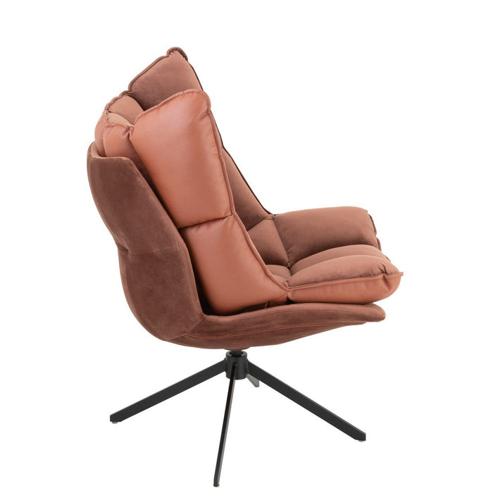 Fauteuil Oranje Metaal 73 cm 73x78x92 cm-Kussens-J-Line