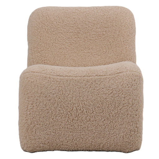 Moderne beige fauteuil van PTMD met zachte polyester bekleding in een stijlvol en minimalistisch design.