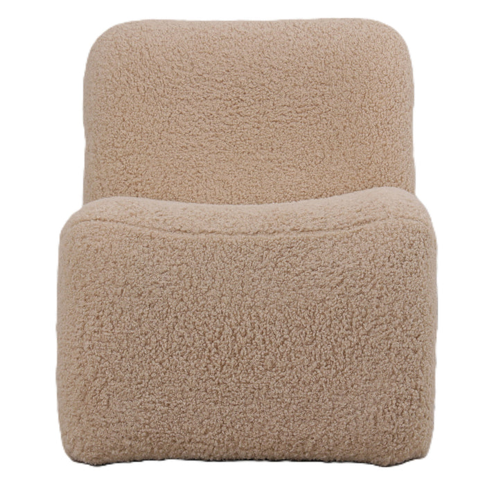 Moderne beige fauteuil van PTMD met zachte polyester bekleding in een stijlvol en minimalistisch design.