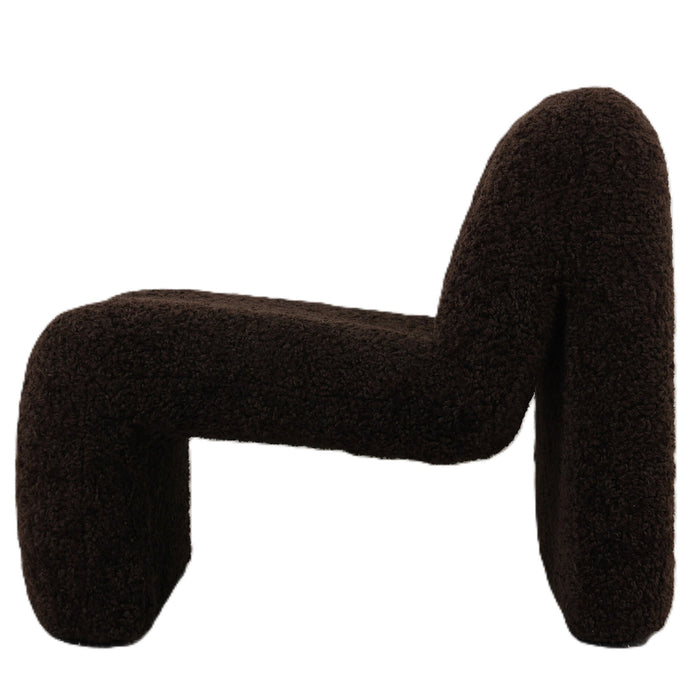 Moderne PTMD Oslo fauteuil in koffiebruin polyester met een stijlvol, minimalistisch en gestoffeerd design.