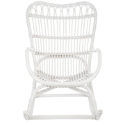 Rocking Stoel Rotan Wit 70x110x97 cm-Eetkamerstoelen-J-Line