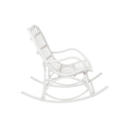 Rocking Stoel Rotan Wit 70x110x97 cm-Eetkamerstoelen-J-Line