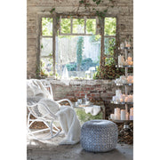 Rocking Stoel Rotan Wit 70x110x97 cm-Eetkamerstoelen-J-Line