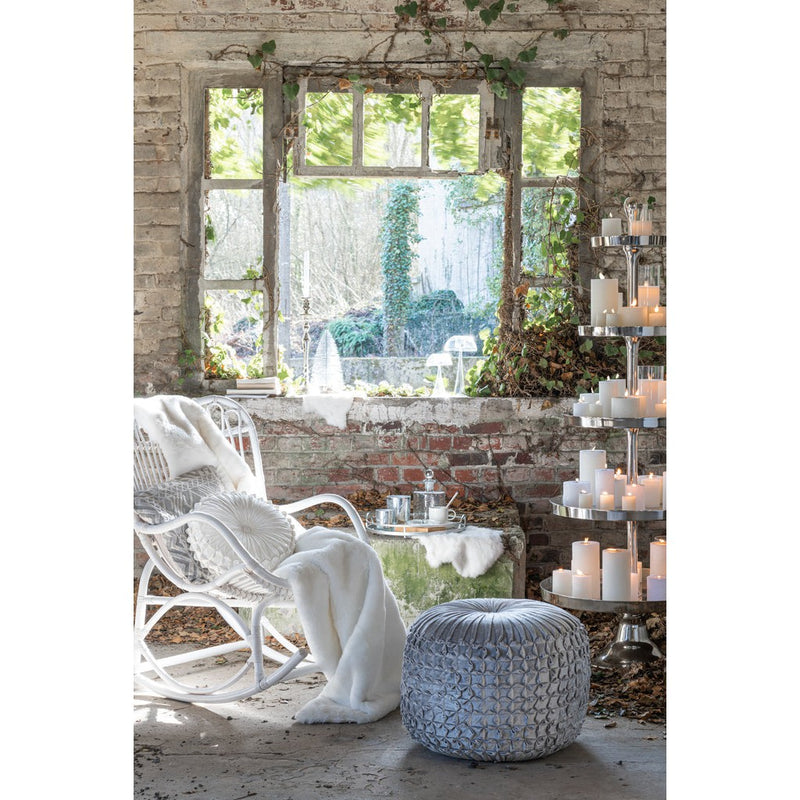 Rocking Stoel Rotan Wit 70x110x97 cm-Eetkamerstoelen-J-Line