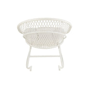 Fauteuil Rocking Stoel+Sierkussen Zayo Metaal/Reed Wit-Kussens-J-Line