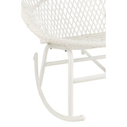 Fauteuil Rocking Stoel+Sierkussen Zayo Metaal/Reed Wit-Kussens-J-Line
