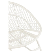 Fauteuil Rocking Stoel+Sierkussen Zayo Metaal/Reed Wit-Kussens-J-Line
