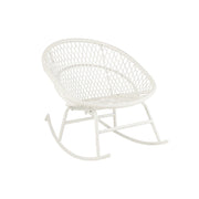 Fauteuil Rocking Stoel+Sierkussen Zayo Metaal/Reed Wit-Kussens-J-Line