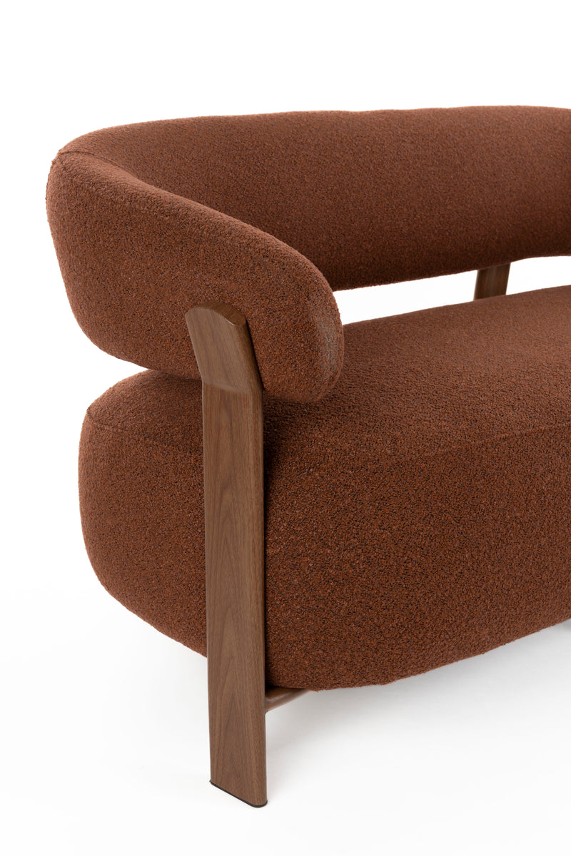 Fauteuil Sofa 2-seater Robyn Polyester Rood 71x135.5 cm-Fauteuils-Creating Home
