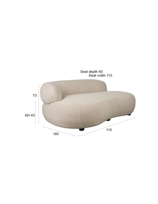 Fauteuil Sofa Noxx Polyester Beige 115x185 cm-Fauteuils-Creating Home