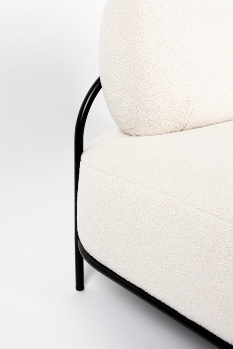 Fauteuil Sofa Polly Teddy Polyester Ivoor 71.5x125 cm-Fauteuils-Creating Home