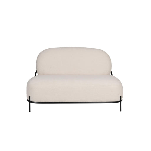 Fauteuil Sofa Polly Teddy Polyester Ivoor 71.5x125 cm-Fauteuils-Creating Home