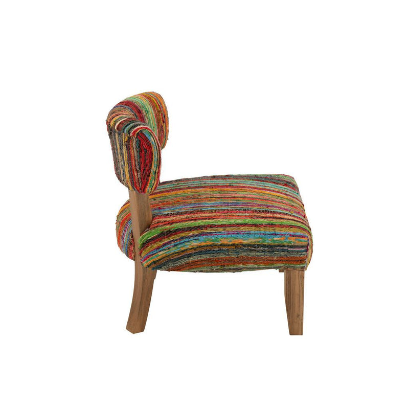 Stoel Chindi Hout/Textile Mix 60x68x72 cm-Eetkamerstoelen-J-Line