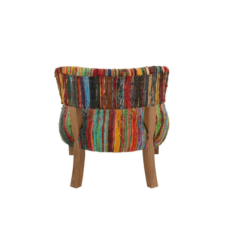 Stoel Chindi Hout/Textile Mix 60x68x72 cm-Eetkamerstoelen-J-Line