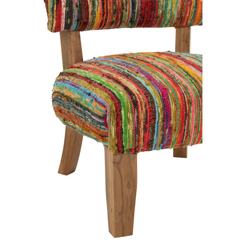 Stoel Chindi Hout/Textile Mix 60x68x72 cm-Eetkamerstoelen-J-Line