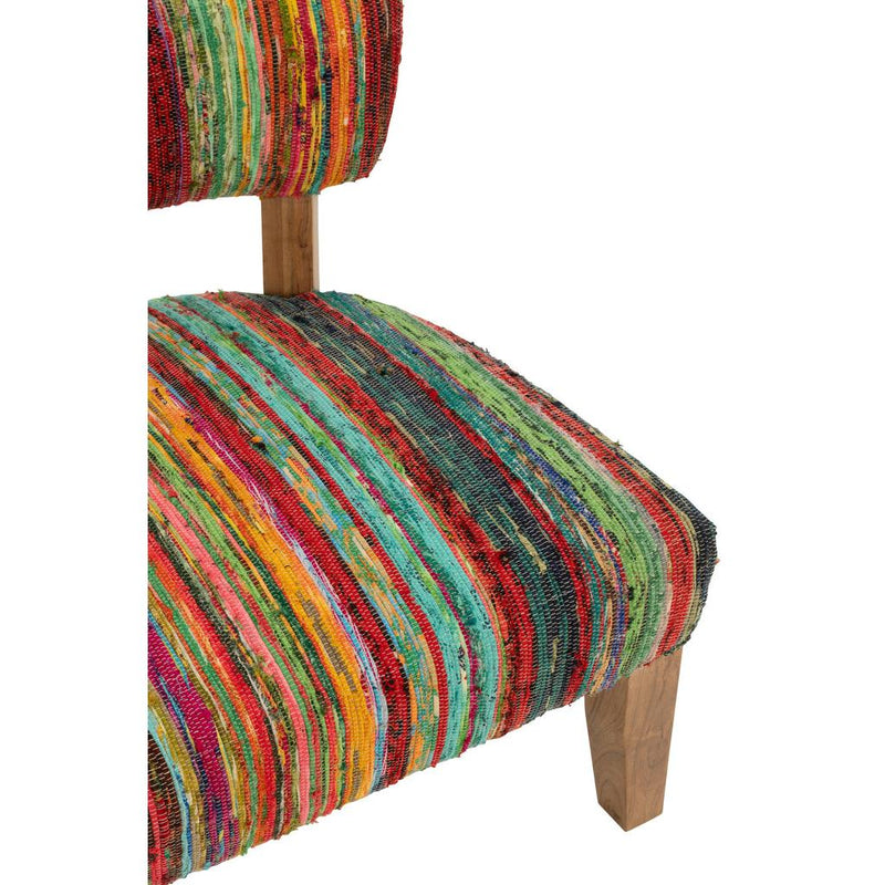 Stoel Chindi Hout/Textile Mix 60x68x72 cm-Eetkamerstoelen-J-Line
