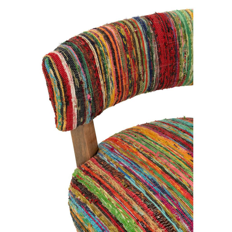 Stoel Chindi Hout/Textile Mix 60x68x72 cm-Eetkamerstoelen-J-Line