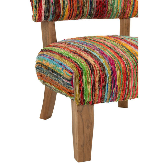 Fauteuil Stoel Chindi Hout/Textile Mix-Fauteuils-J-Line