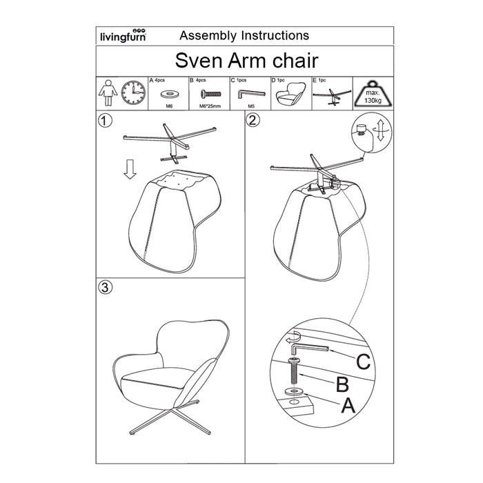 Fauteuil Sven Bisque Oasis Draaibaar 78 cm-Fauteuils-Livingfurn