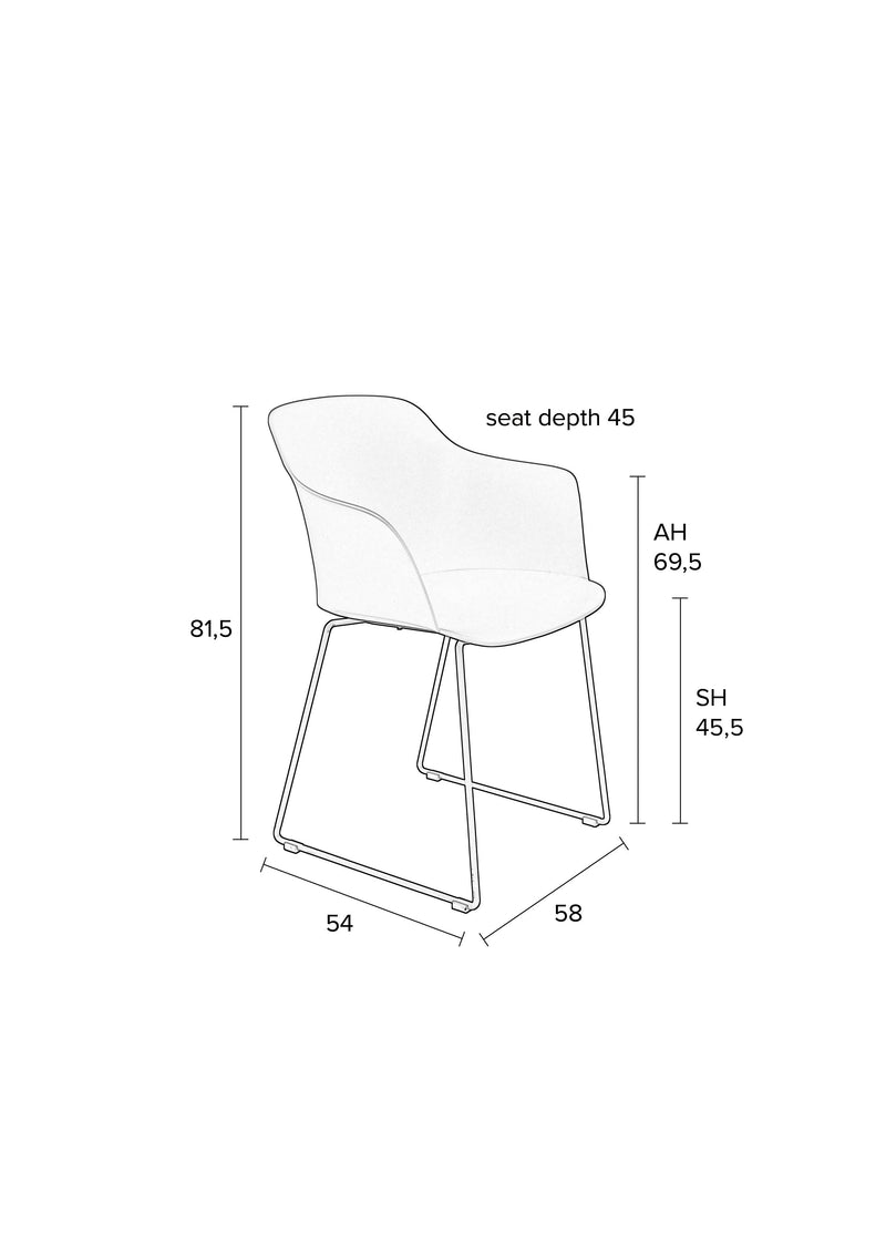 Fauteuil Tango Polypropyleen Grijs 54x58 cm-Fauteuils-Creating Home