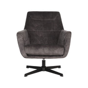 Fauteuil Toby Antraciet Velvet - 75x80x85 cm-Fauteuils-LABEL51