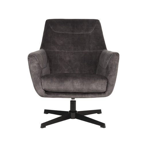 Fauteuil Toby Antraciet Velvet - 75x80x85 cm-Fauteuils-LABEL51