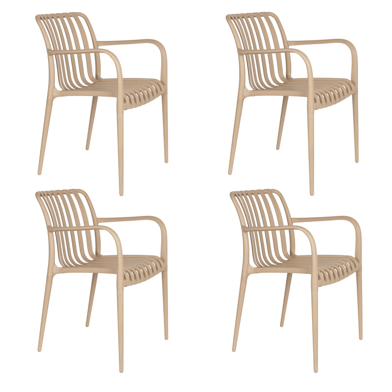 Tuinstoel Amae Polypropyleen Beige 57x53 cm-Eetkamerstoelen-Creating Home