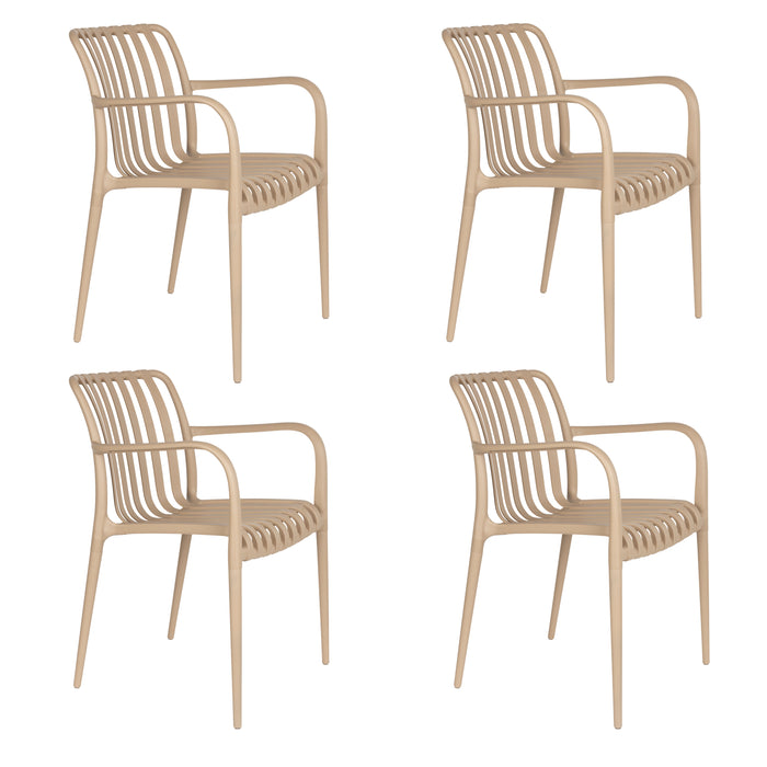 Fauteuil Tuinstoel Amae Polypropyleen Beige 57x53 cm-Fauteuils-Creating Home