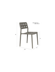 Tuinstoel Serra Polypropyleen Grijs 53x45.5 cm-Eetkamerstoelen-Creating Home