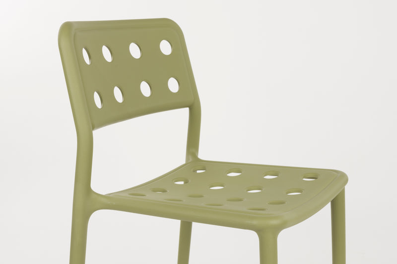 Tuinstoel Serra Polypropyleen Groen 53x45.5 cm-Eetkamerstoelen-Creating Home