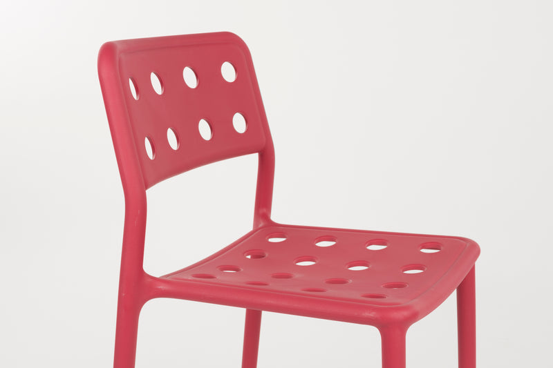 Tuinstoel Serra Polypropyleen Rood 53x45.5 cm-Eetkamerstoelen-Creating Home