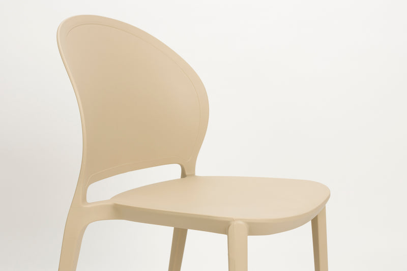 Tuinstoel Sjoerd Polypropyleen Beige 52x45 cm-Eetkamerstoelen-Creating Home