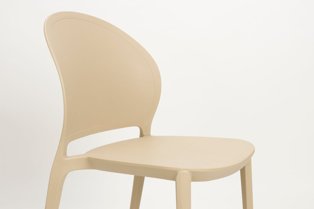 Fauteuil Tuinstoel Sjoerd Polypropyleen Beige 52x45 cm-Fauteuils-Creating Home