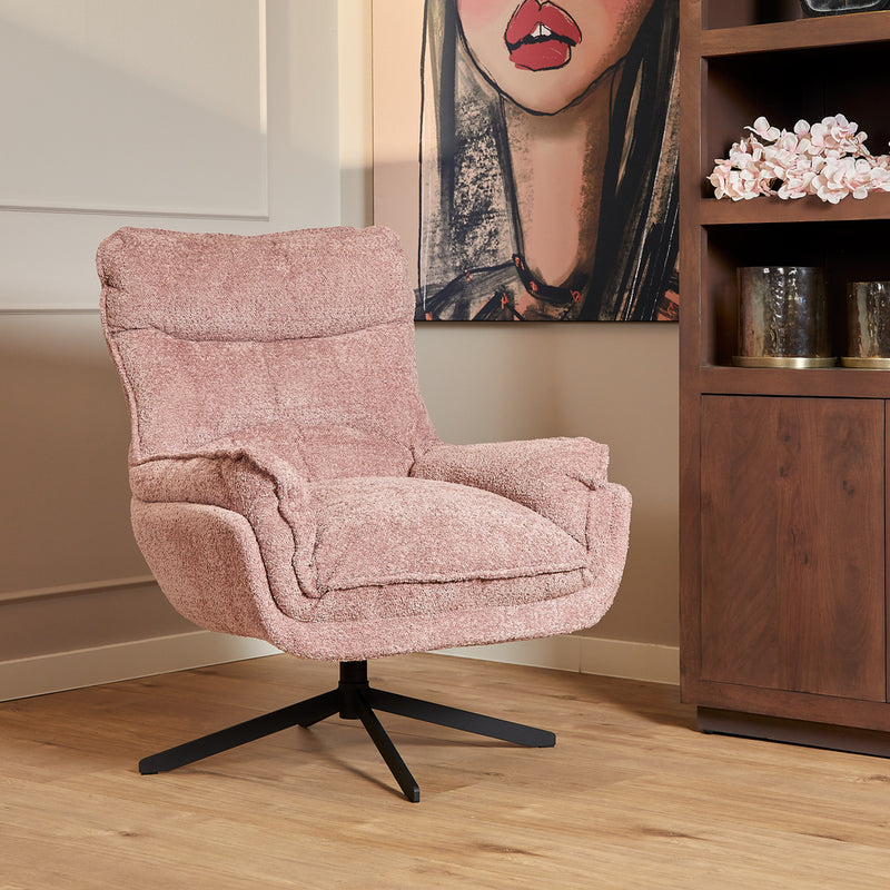 Fauteuil Vera Roze Metaal 115 cm 115x83x59 cm-Fauteuils-Starfurn