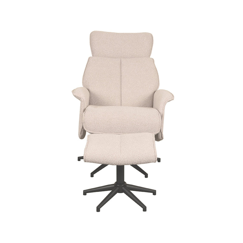 Fauteuil Verdal Naturel Boucle Incl. Hocker 77x79x109 cm-Fauteuils-LABEL51